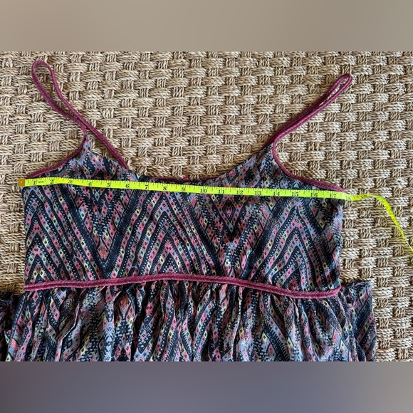 Free People Periscopes In The Sky Diamond Print Multicolor Babydoll Mini Dress M - Picture 8 of 10